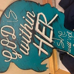 Handmade wooden wall hanging